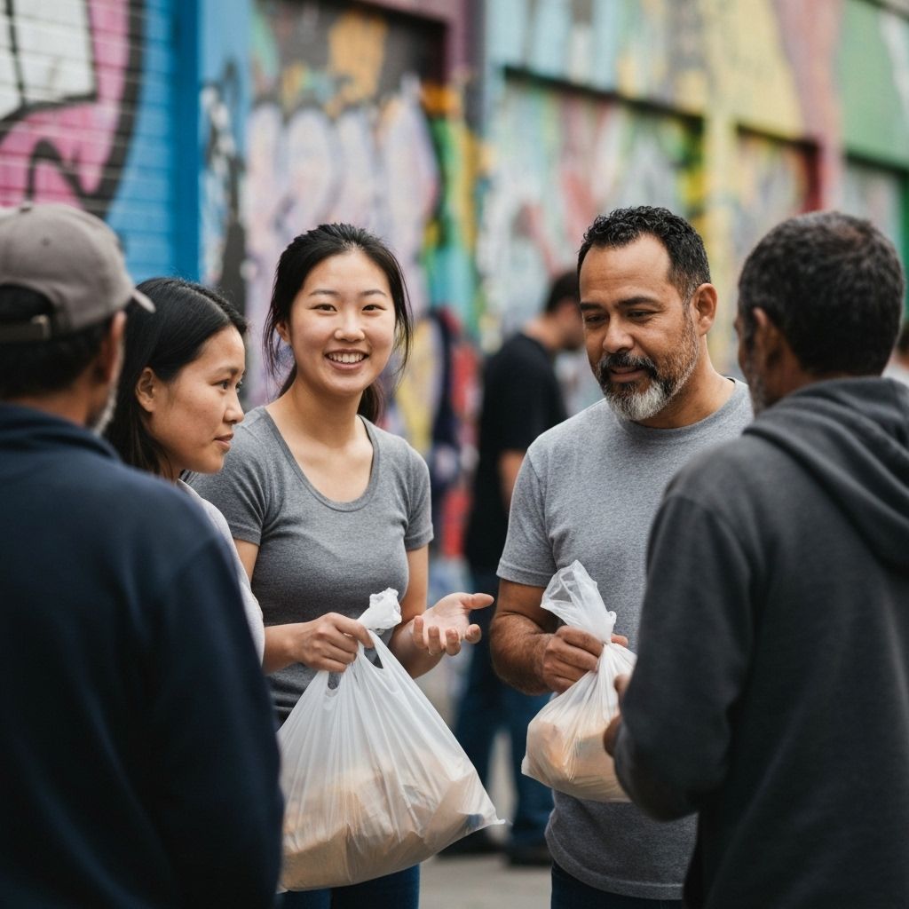 Food distribution volunteers